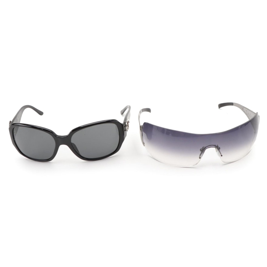 BVLGARI 8006-B Oversized Sunglasses and 550 Shield Sunglasses