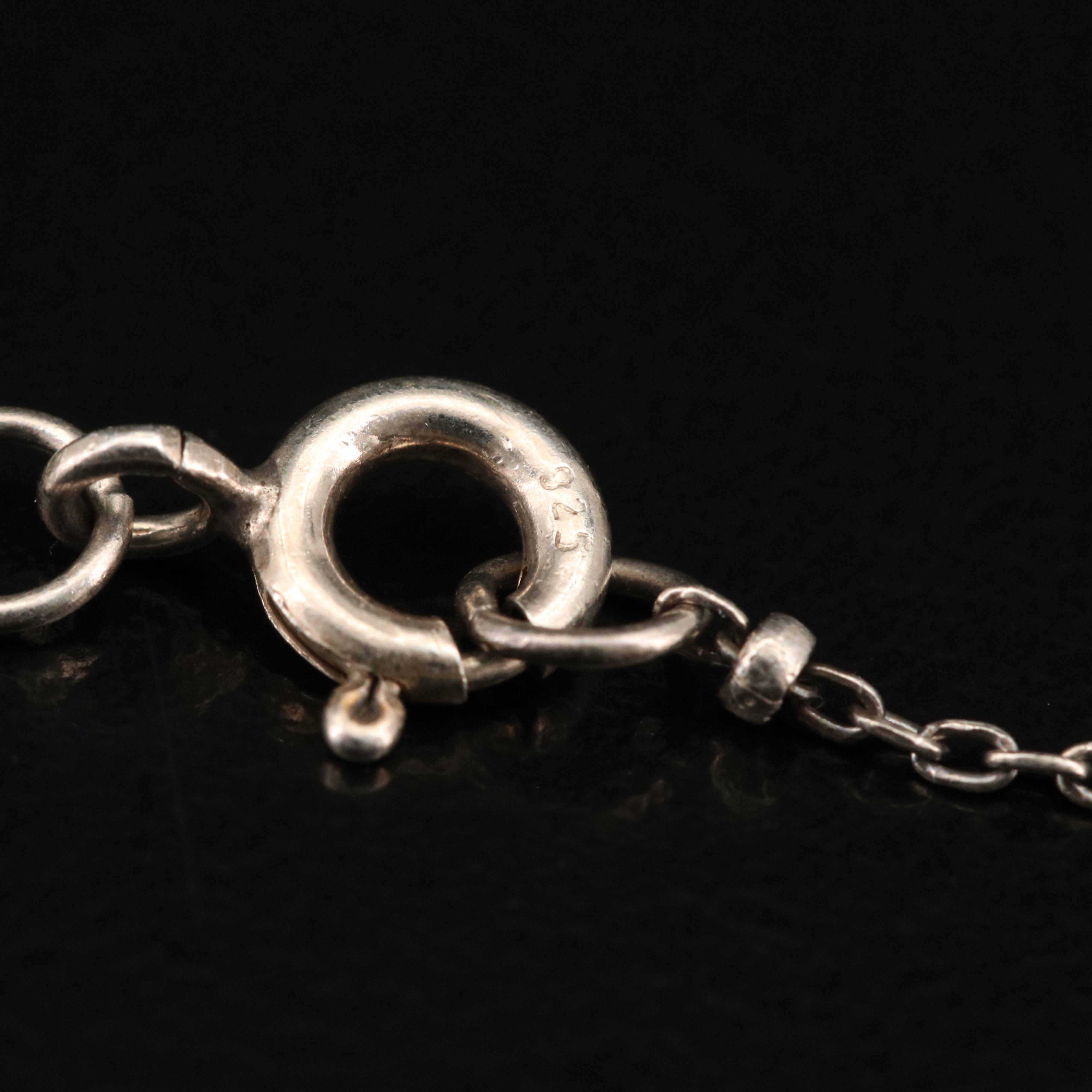 Sterling Silver Beaded Station Necklace and Boston Terrier Pendant