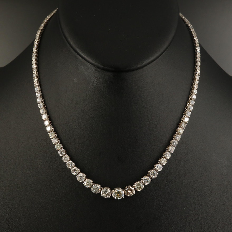 14K 11.25 CTW Diamond Graduated Riviera Necklace