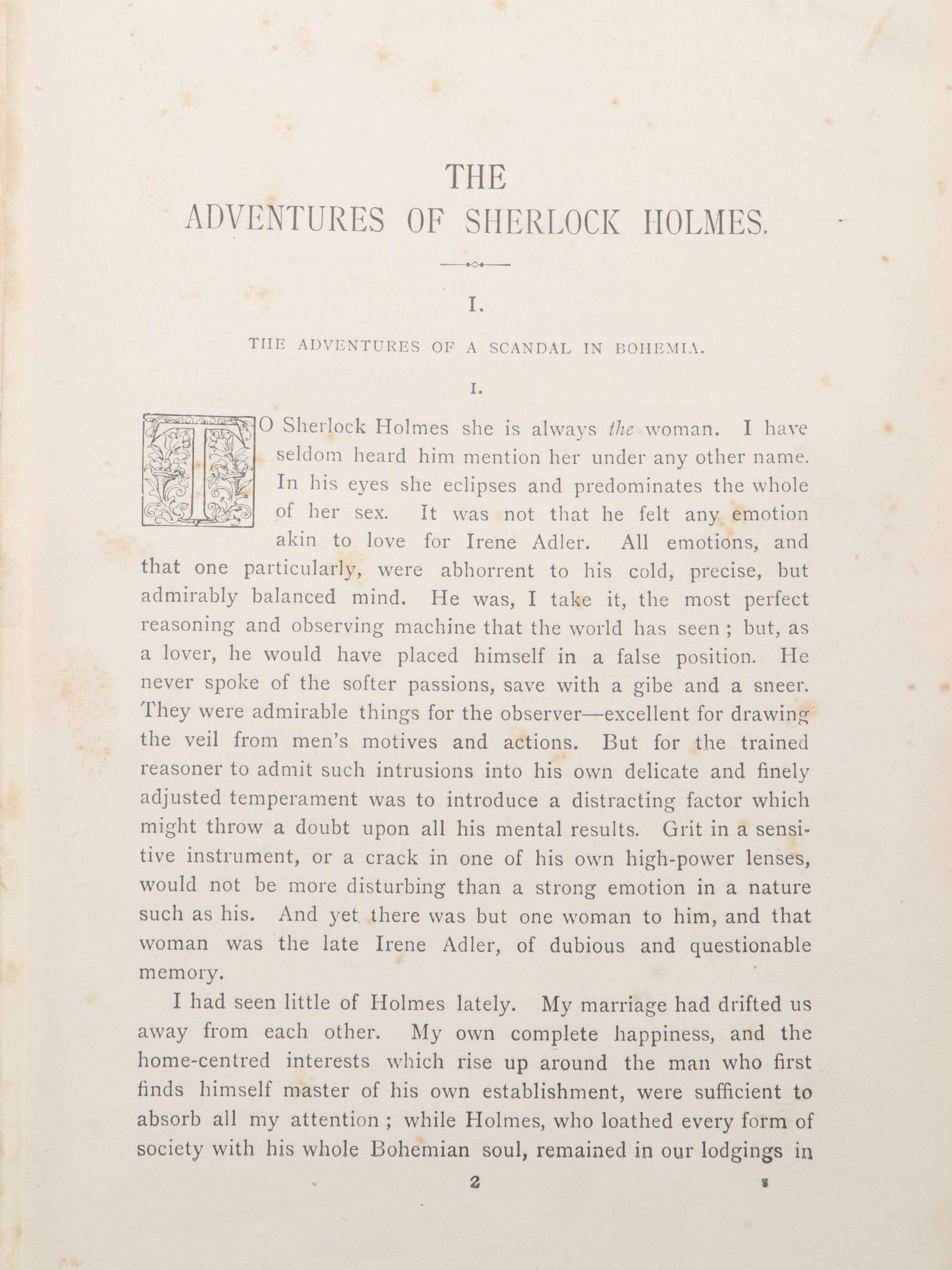 First UK Edition "The Adventures of Sherlock Holmes" by A. C. Doyle, 1892