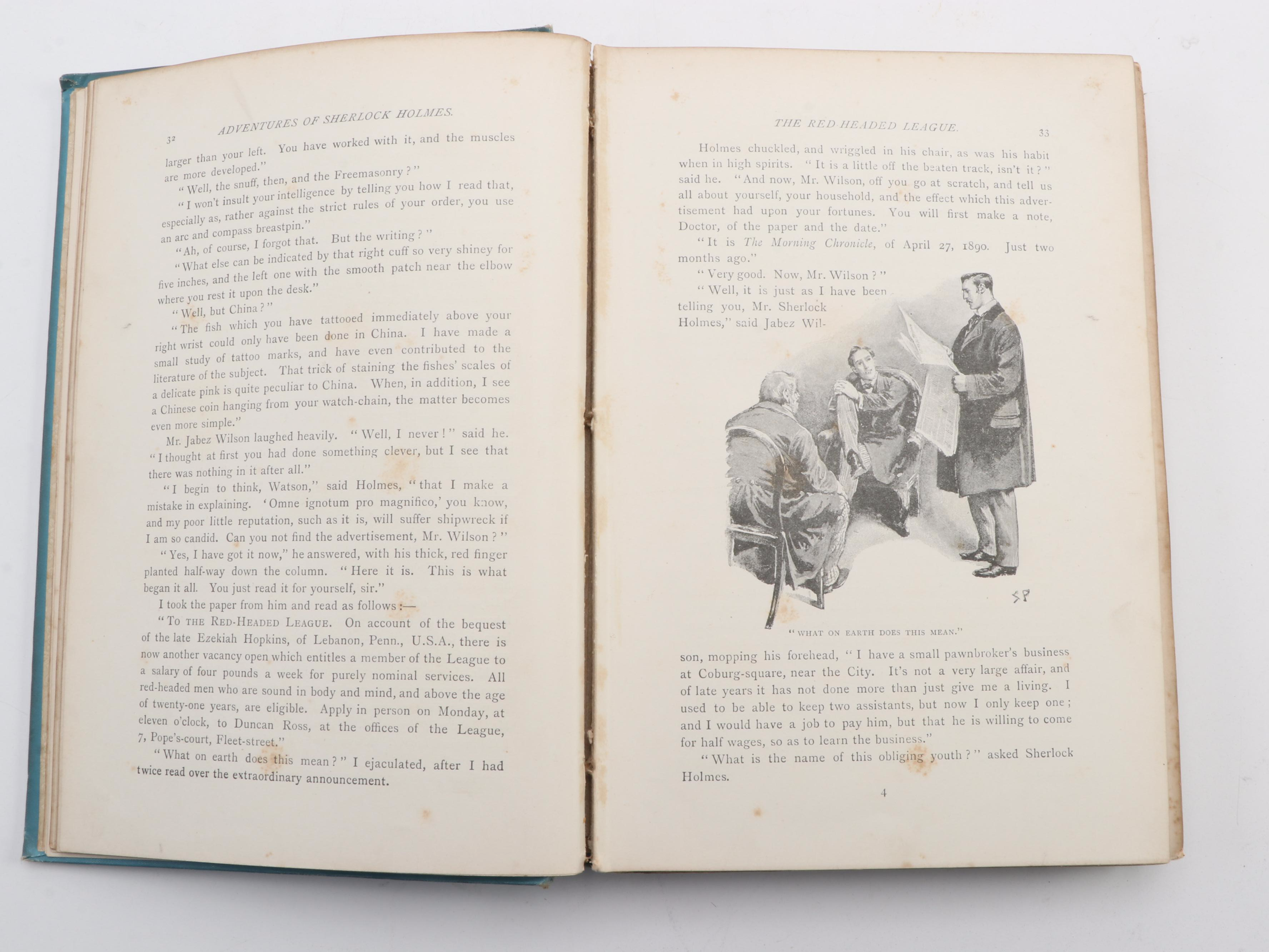 First UK Edition "The Adventures of Sherlock Holmes" by A. C. Doyle, 1892