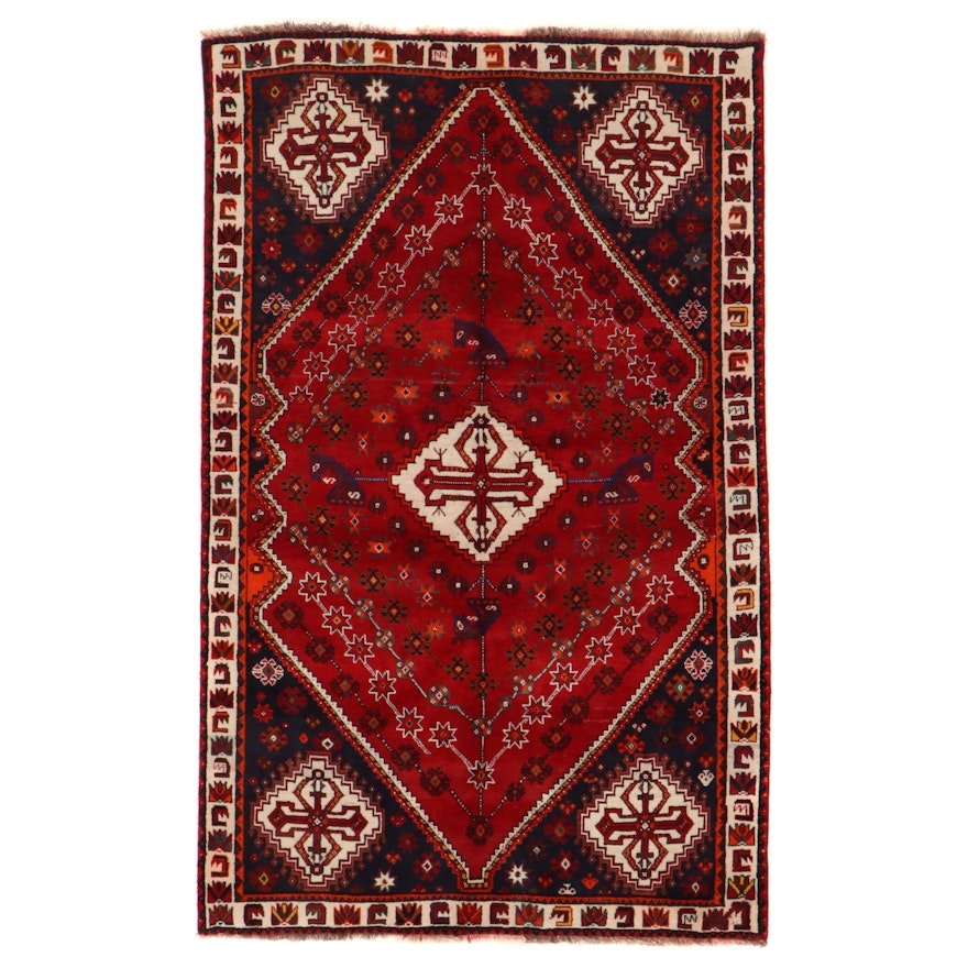 5'2 x 8'5 Hand-Knotted Persian Qashqai Area Rug