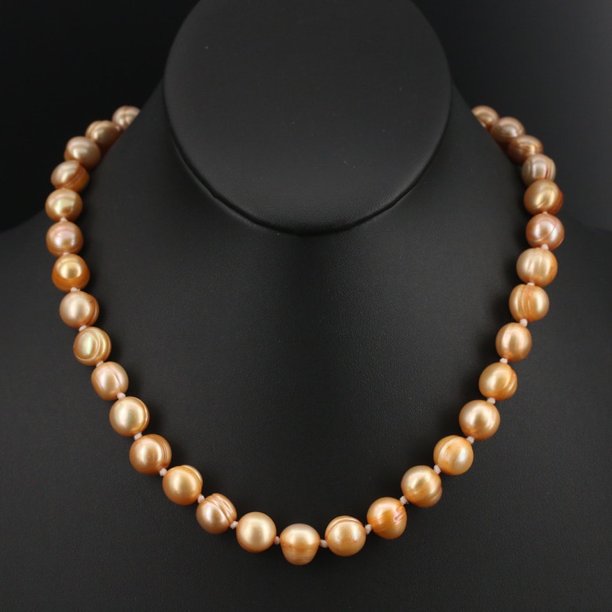 Strand of Circle Pearls with 14K Clasp