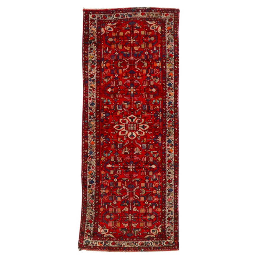 4' x 9'10 Hand-Knotted Persian Hamadan Long Rug
