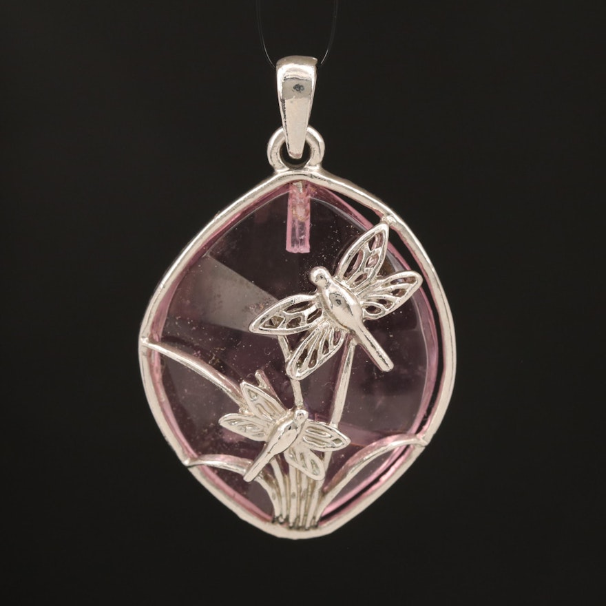 Glass Dragonfly and Folitate Pendant