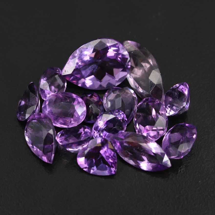 Loose 41.82 CTW Mixed Faceted Amethyst