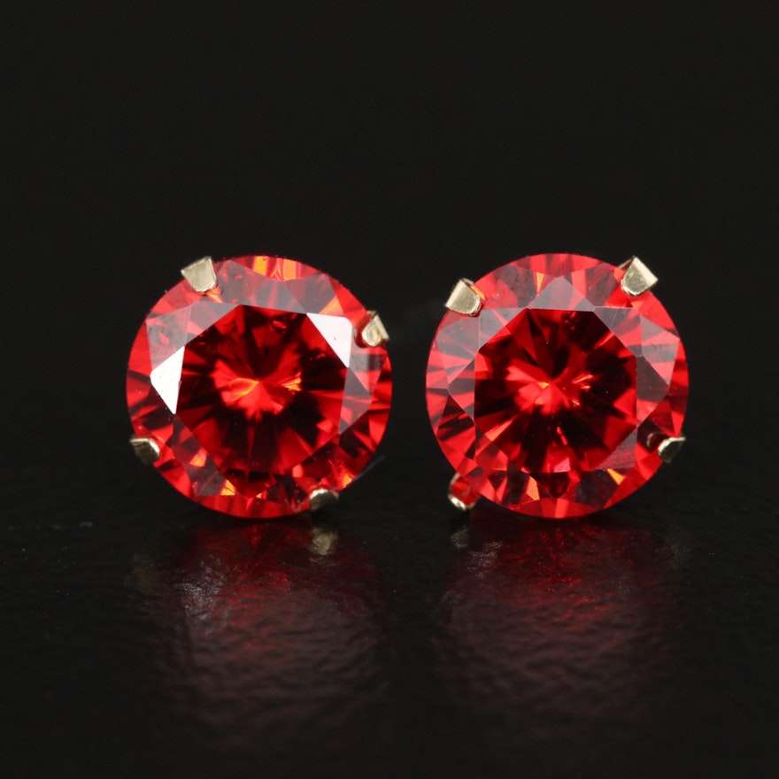 10K Martini Set Cubic Zirconia Stud Earrings