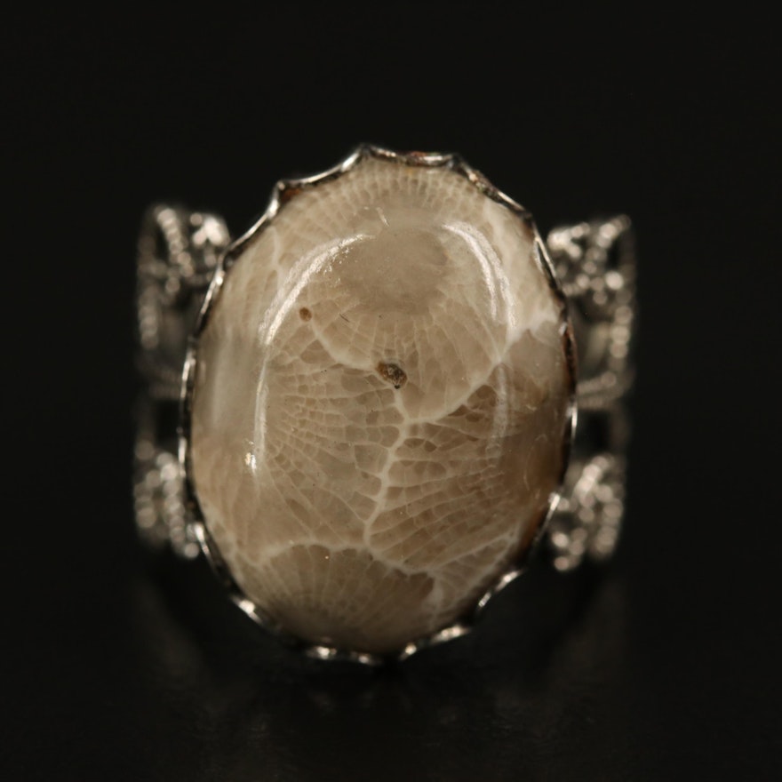 Fossilized Coral Openwork Ring