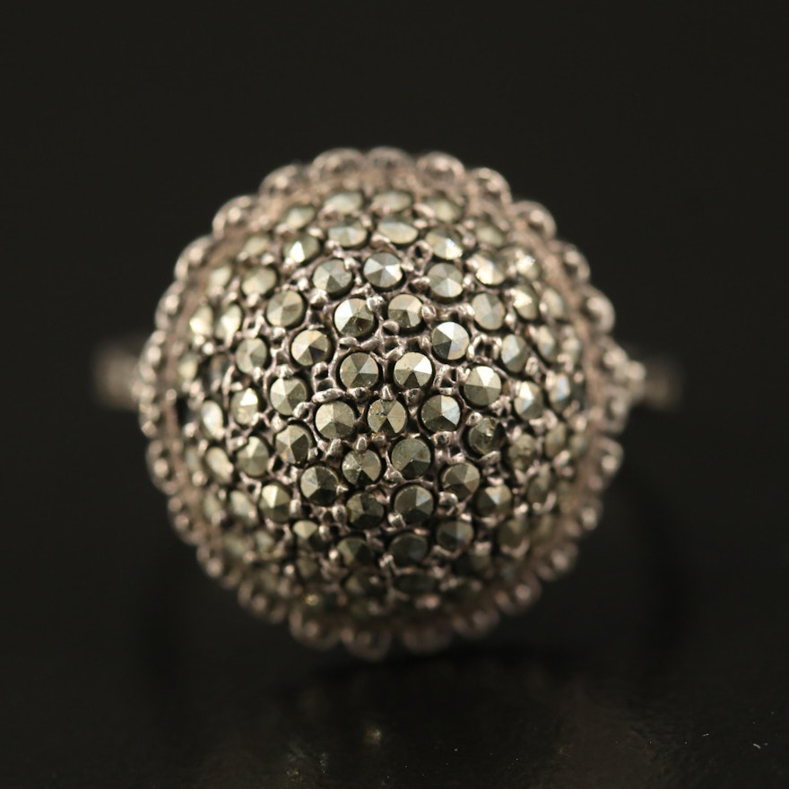 Sterling Marcasite Dome Ring