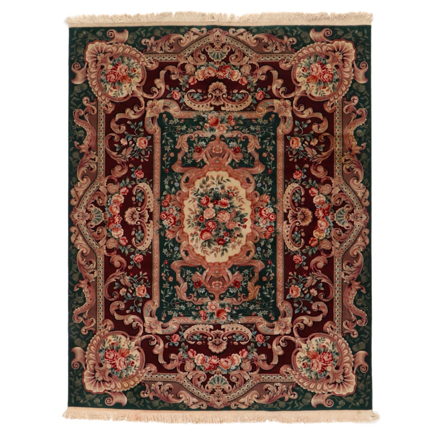 7'9 x 10'6 Hand-Knotted Sino-French Savonnerie Style Area Rug