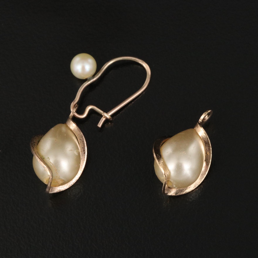 Pearl Earrings with 10K Ear Wires