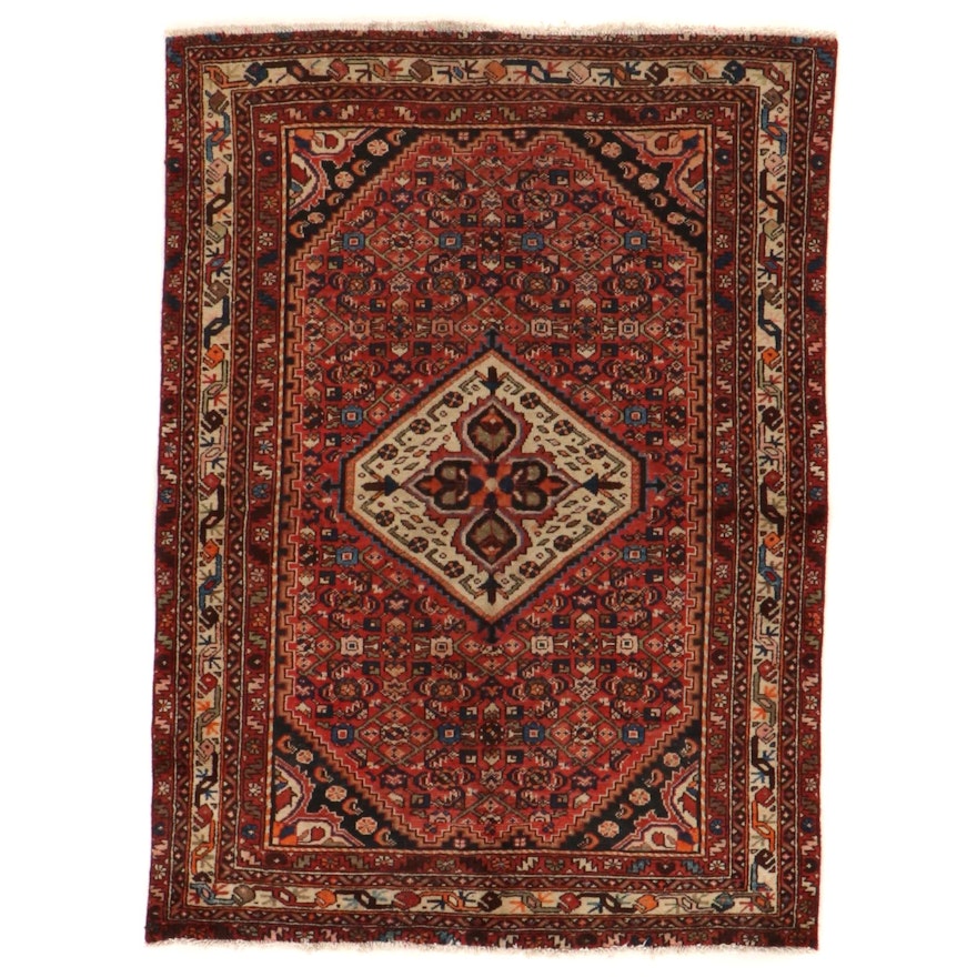 4'7 x 6'4 Hand-Knotted Persian Malayer Herati Area Rug