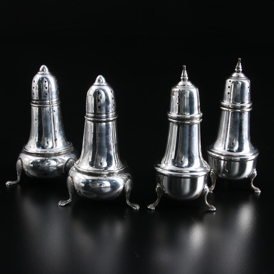 National and Crown Sterling Silver Shakers