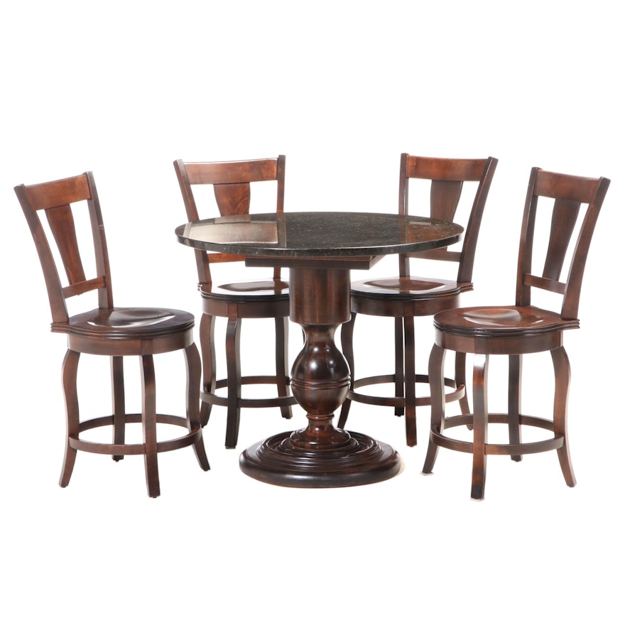 Furniture Fair Counter Height Granite Pub Table and Barstools