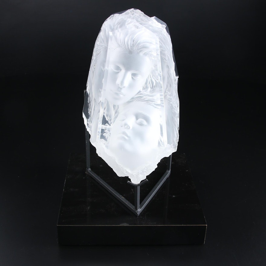 Michael Wilkinson Cast Acrylic Sculpture "Temple Fragment Sculpture," 1997