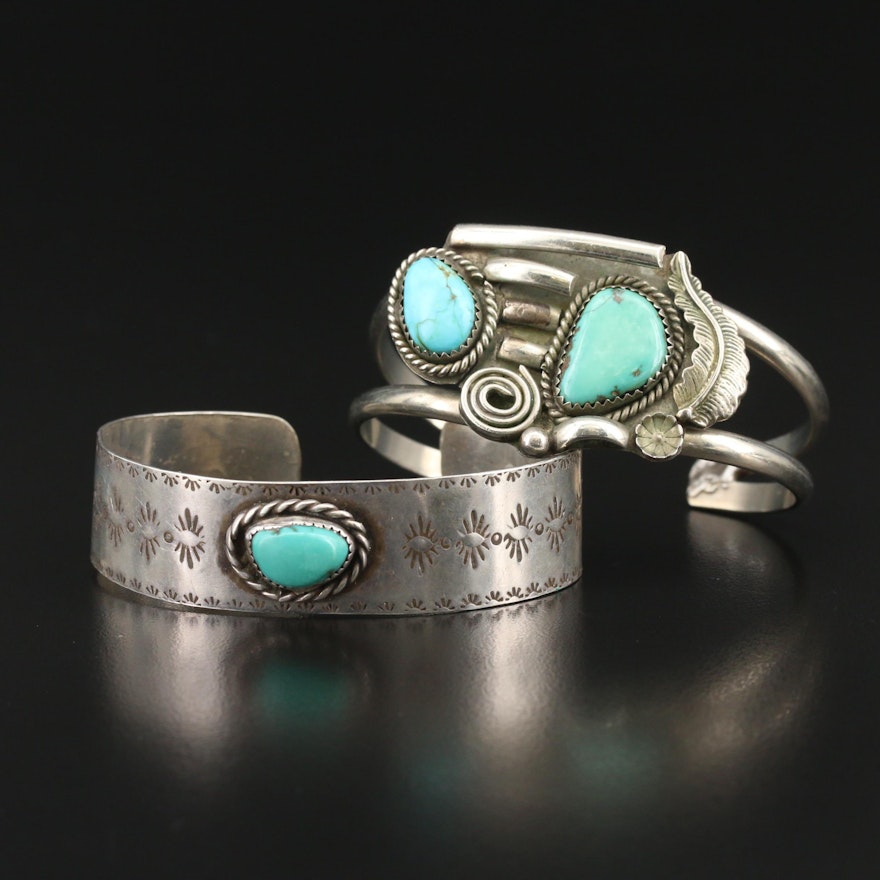 Southwestern Turquoise Cuffs Including Sterling Silver