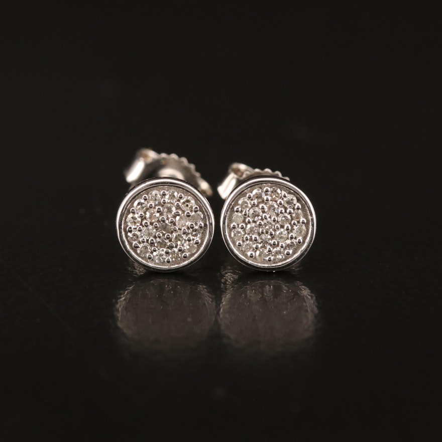 10K Diamond Cluster Earrings