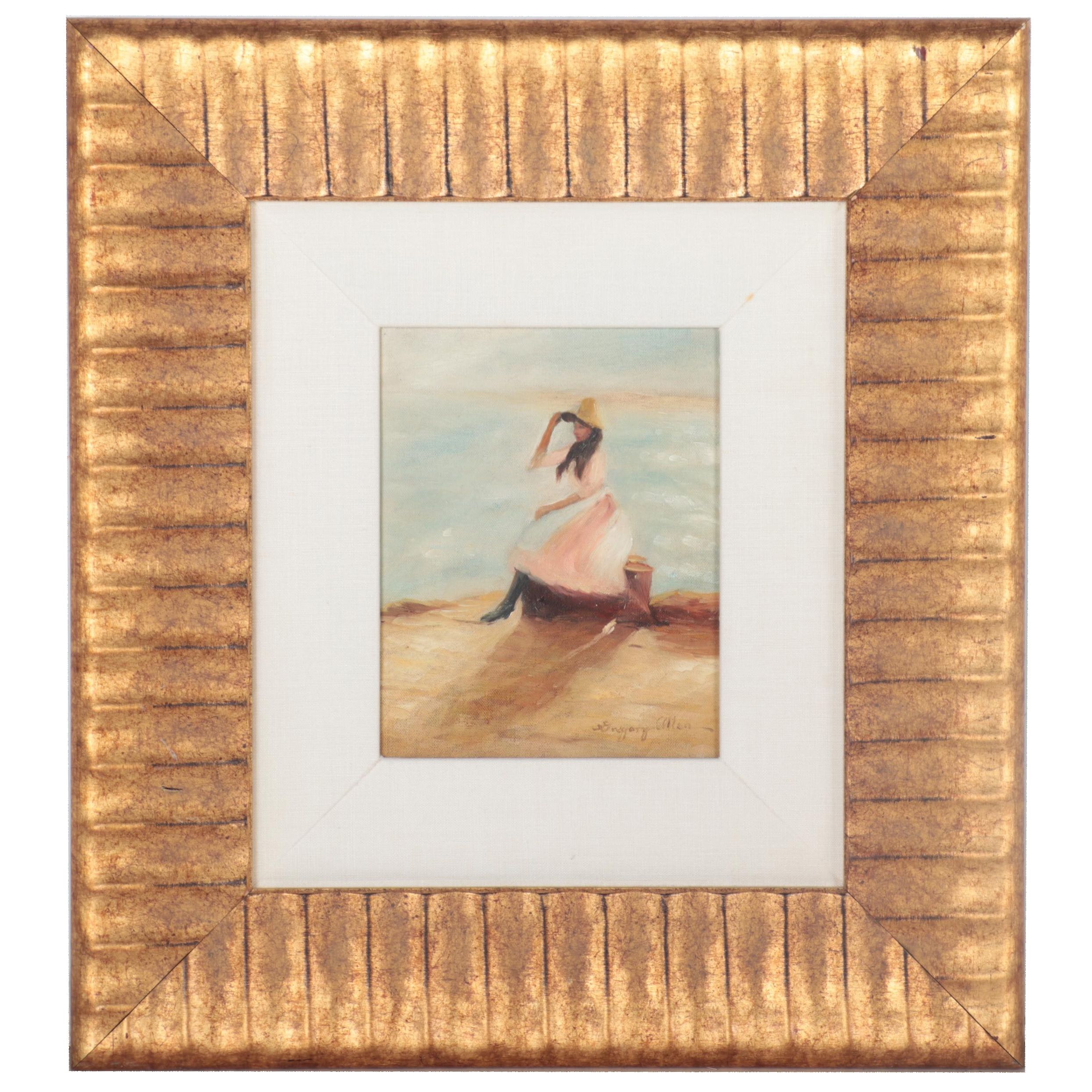 Oil Painting after Philip Wilson Steer "Young Woman at the Beach"