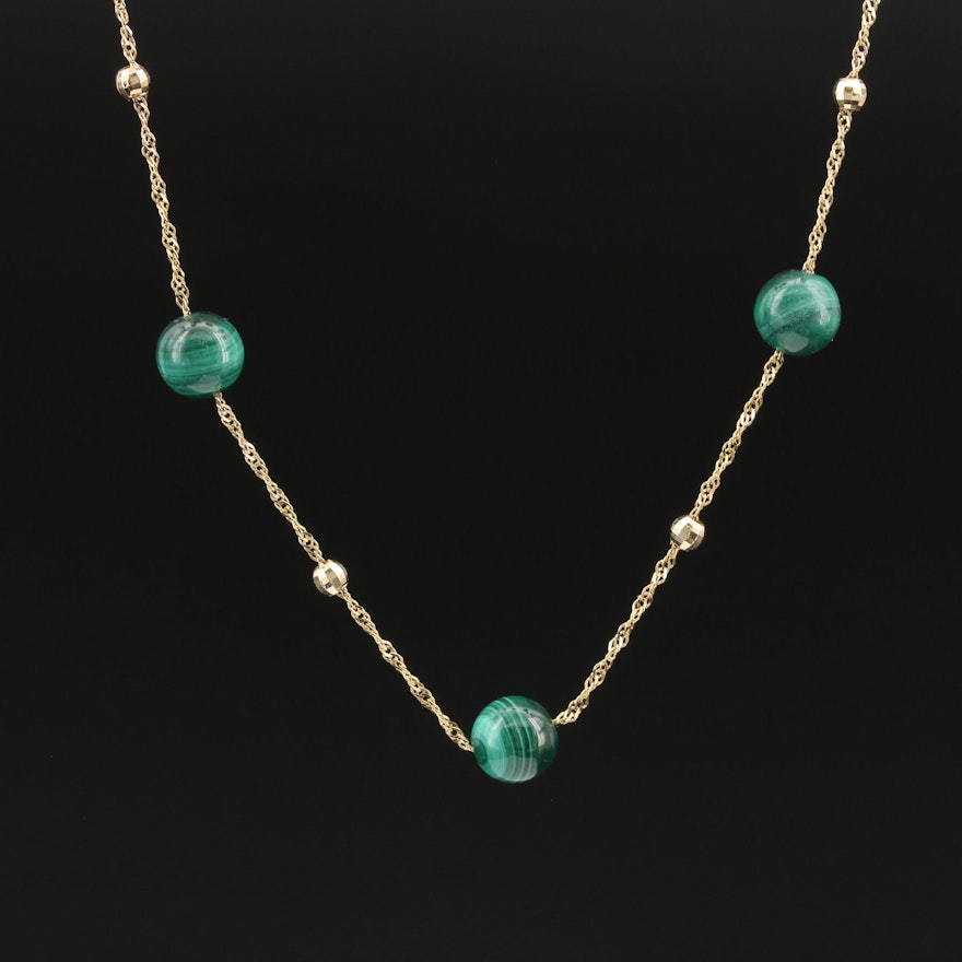 EFFY 14K Malachite Station Necklace