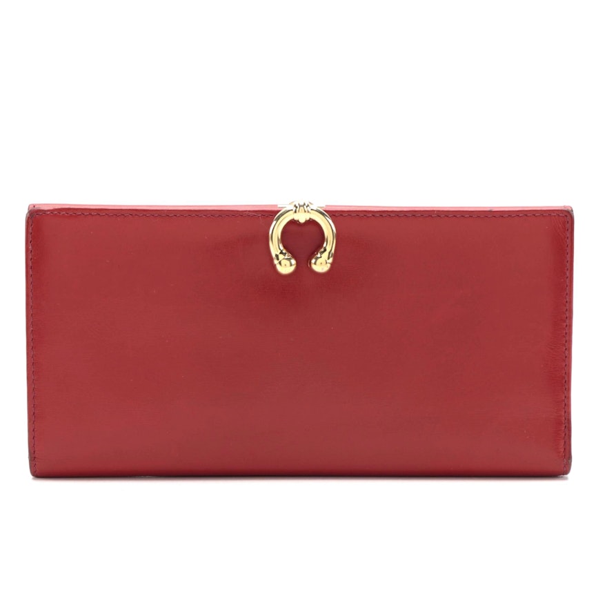 Gucci Bifold Wallet in Smooth Red Leather