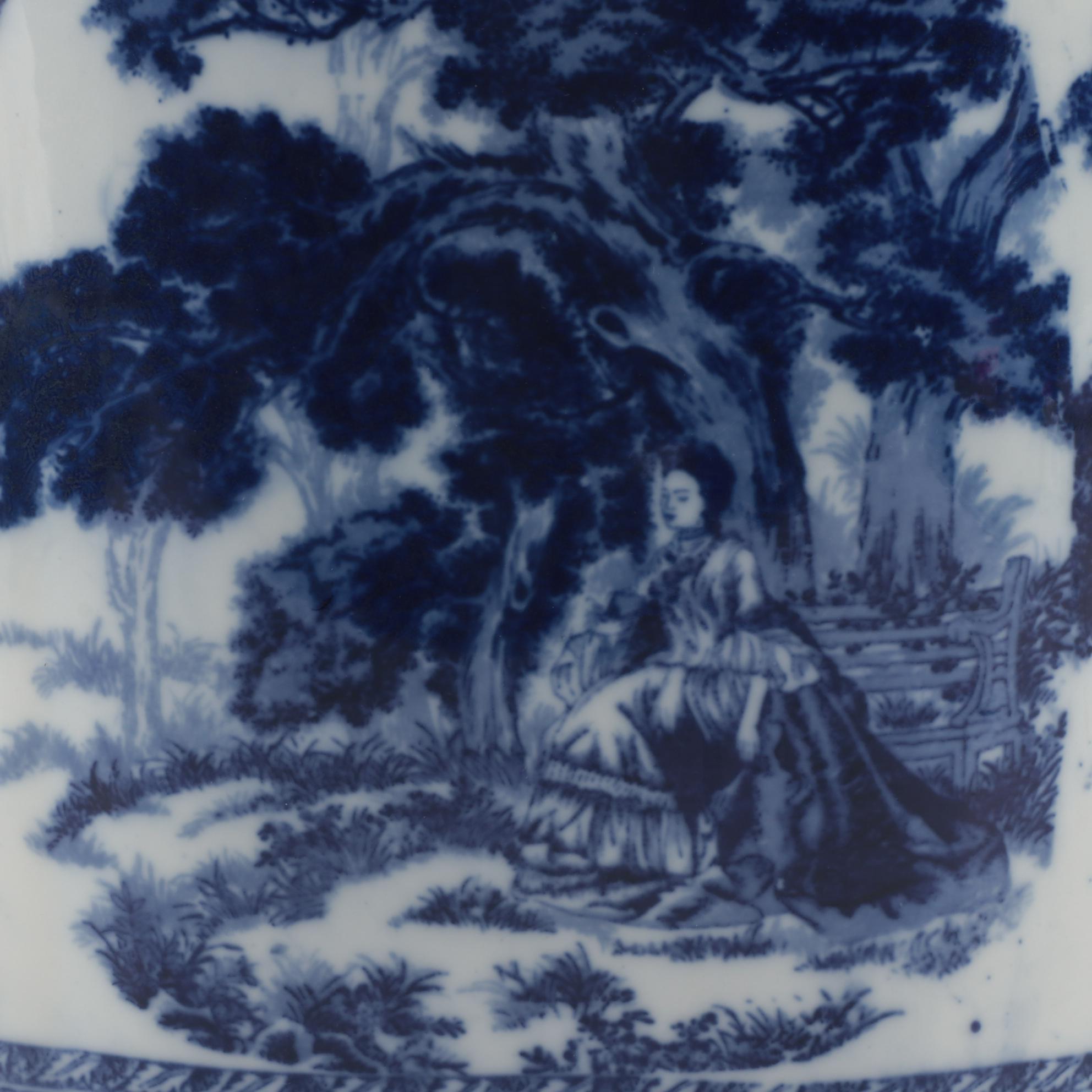 Victoria Ware Blue and White Ironstone Umbrella Stand, Late 20th Century