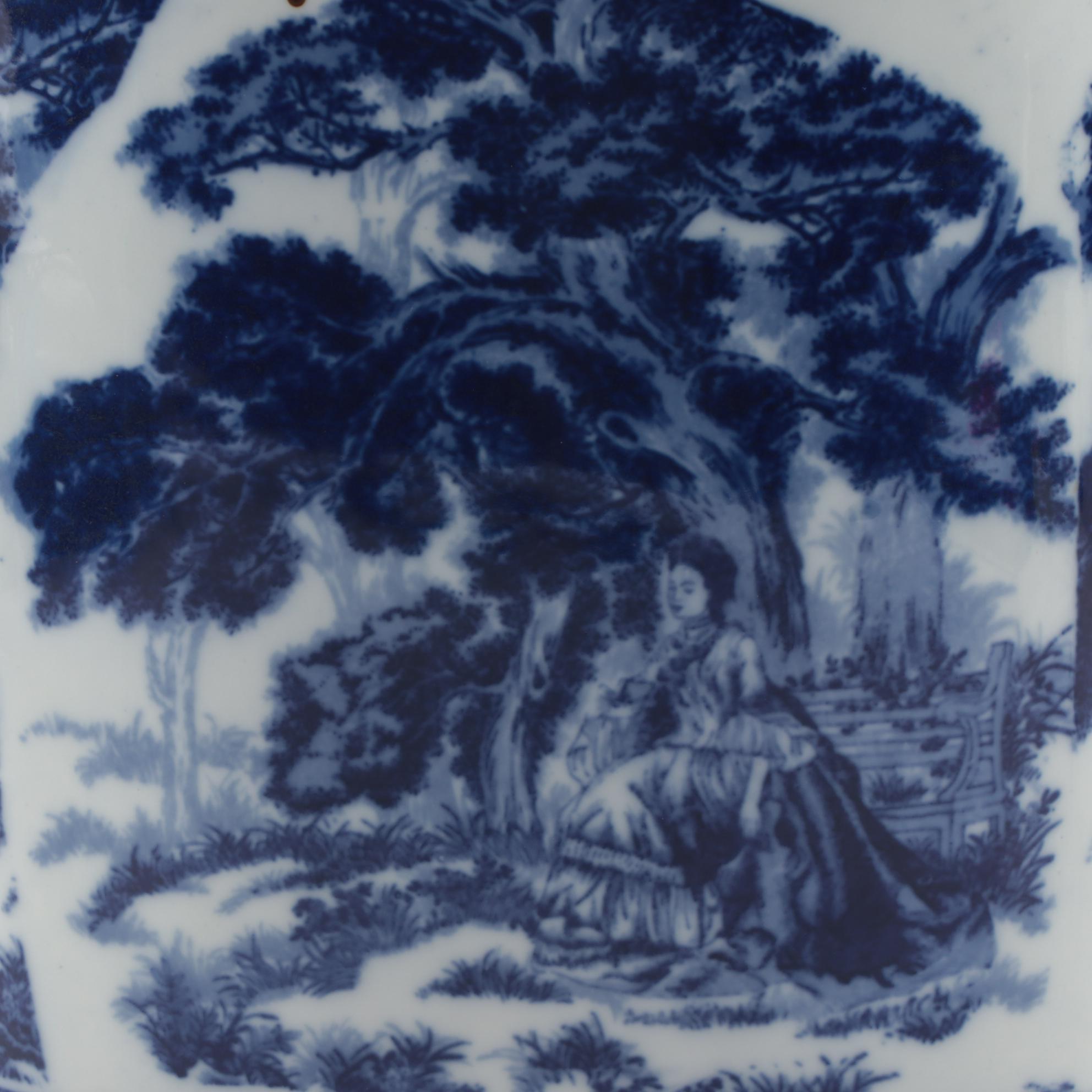 Victoria Ware Blue and White Ironstone Umbrella Stand, Late 20th Century