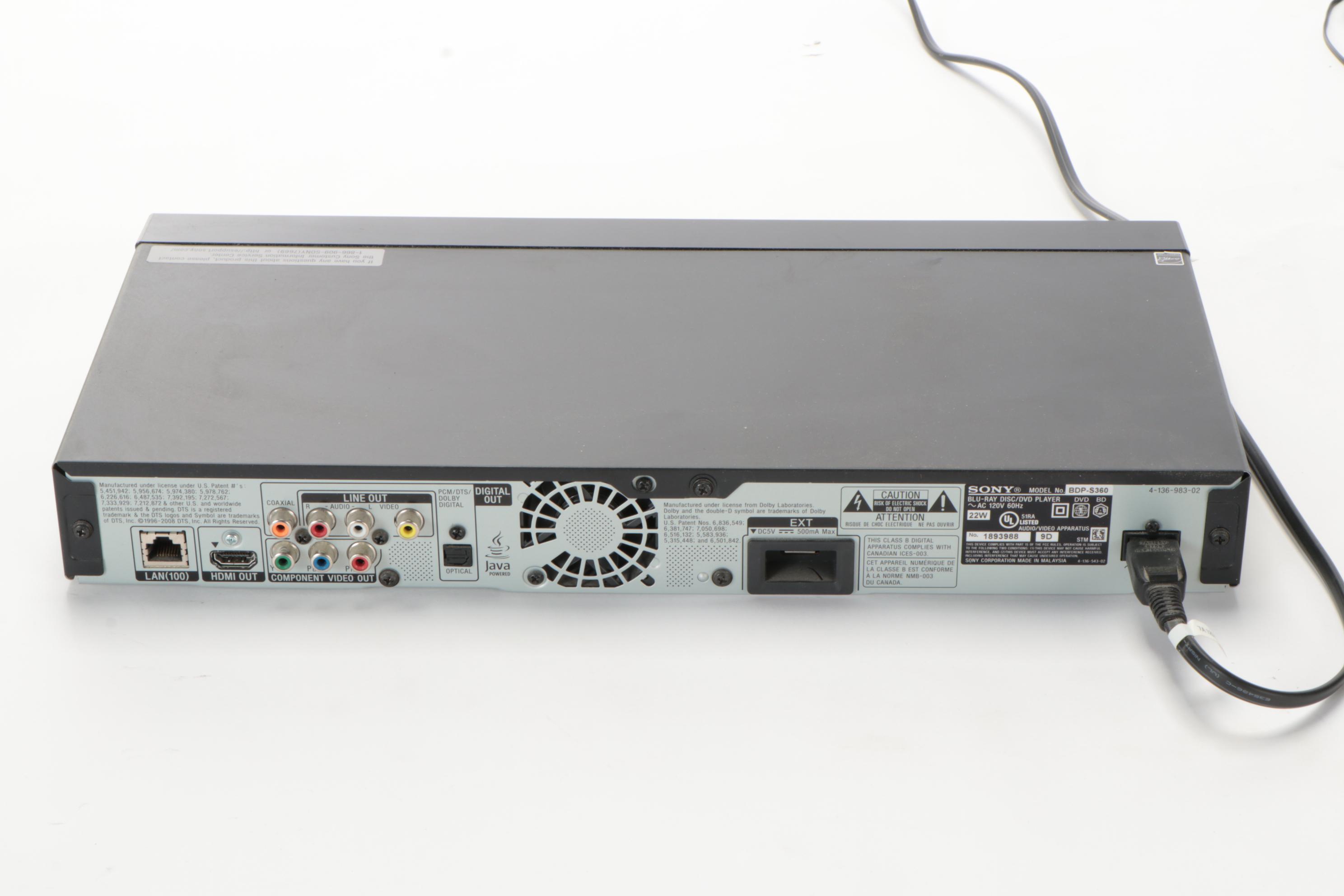 Sony SA-CT60 Soundbar and Subwoofer with BDP-S360 Blu-ray Player