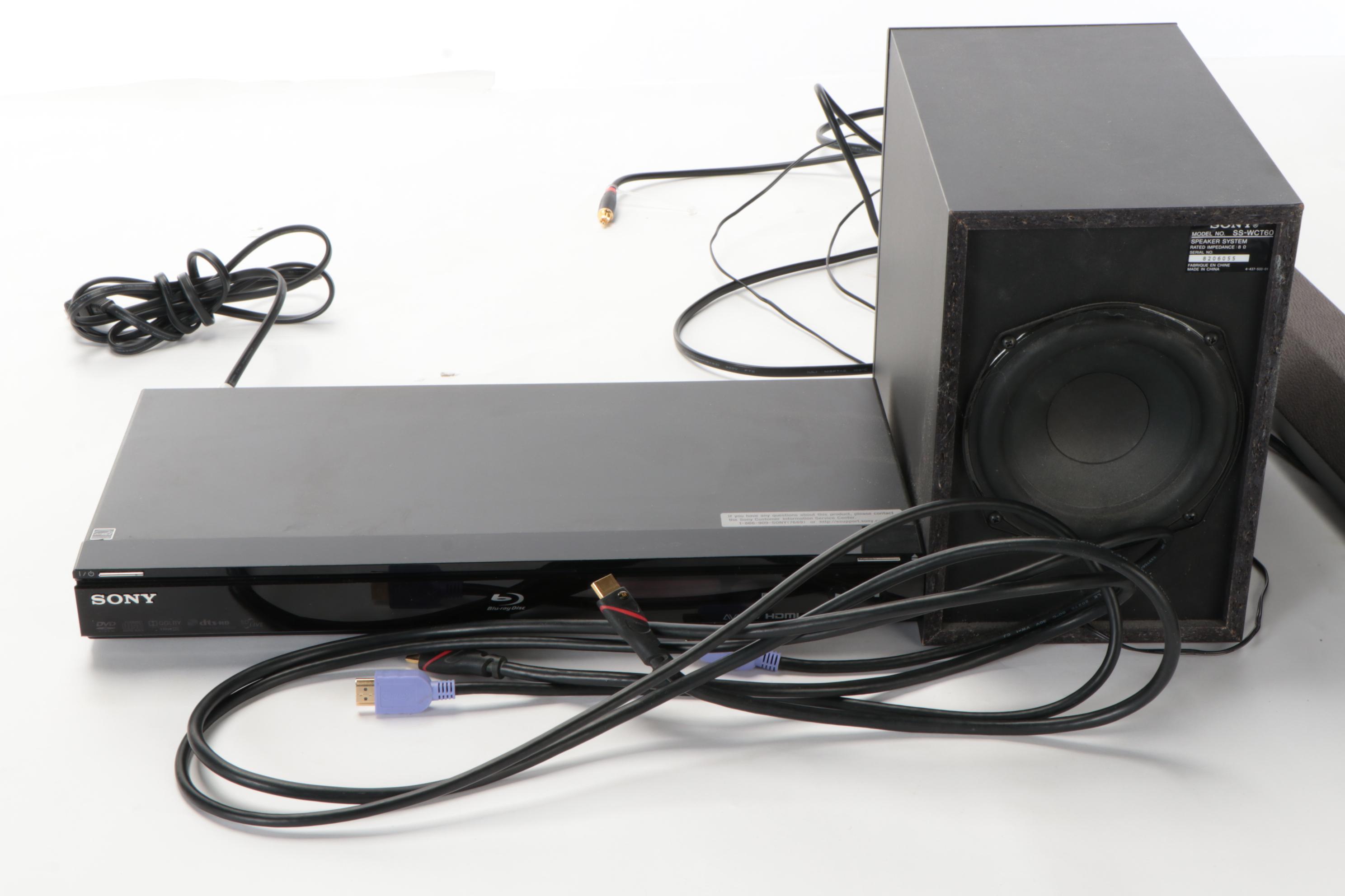 Sony SA-CT60 Soundbar and Subwoofer with BDP-S360 Blu-ray Player