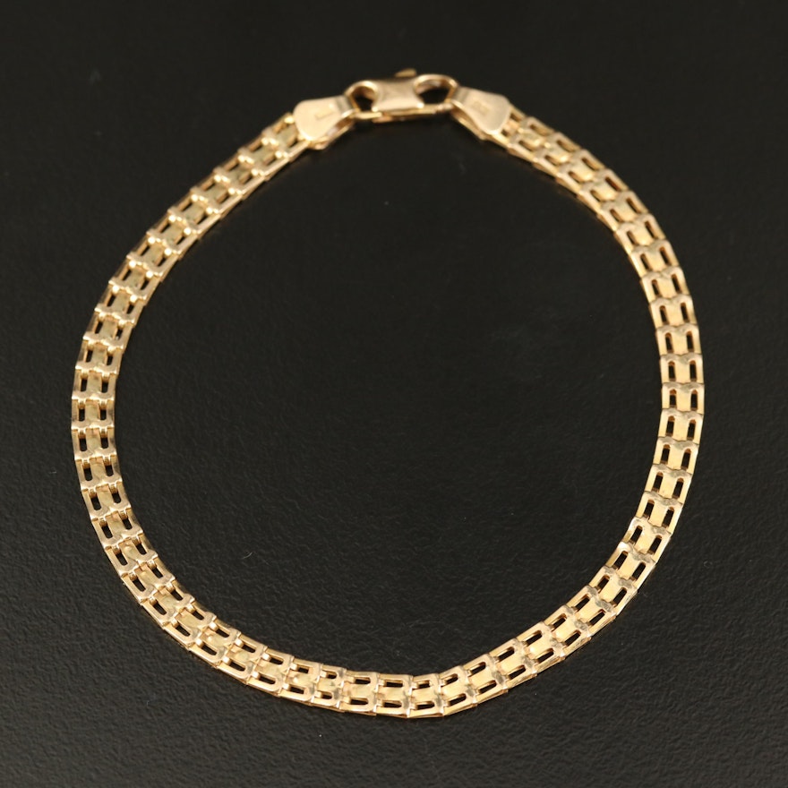 14K Fancy Link Bracelet