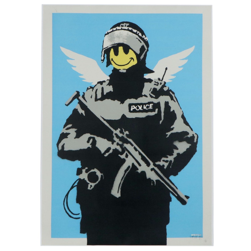 Giclée after Banksy "Smiley Police Trooper"