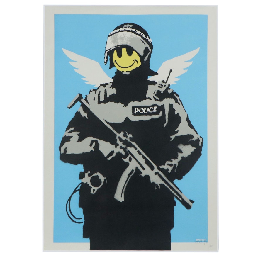 Giclée after Banksy "Smiley Police Trooper"