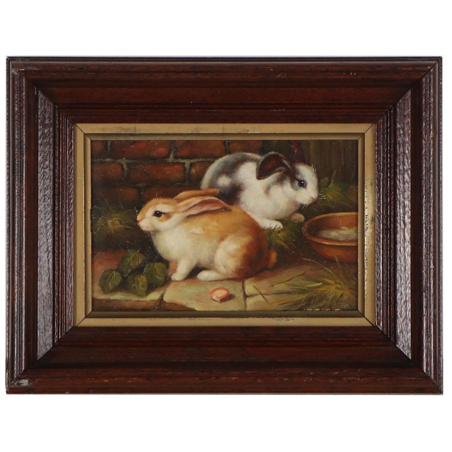 Oil Painting of Bunnies