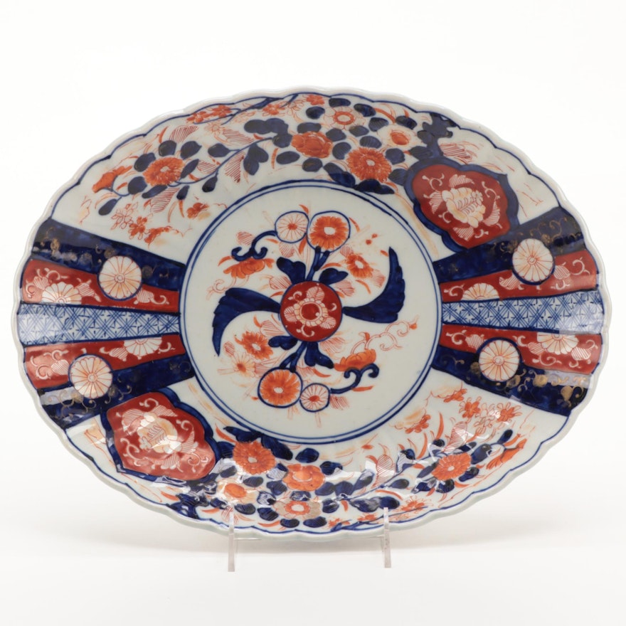 Japanese Imari Scalloped Oval Platter