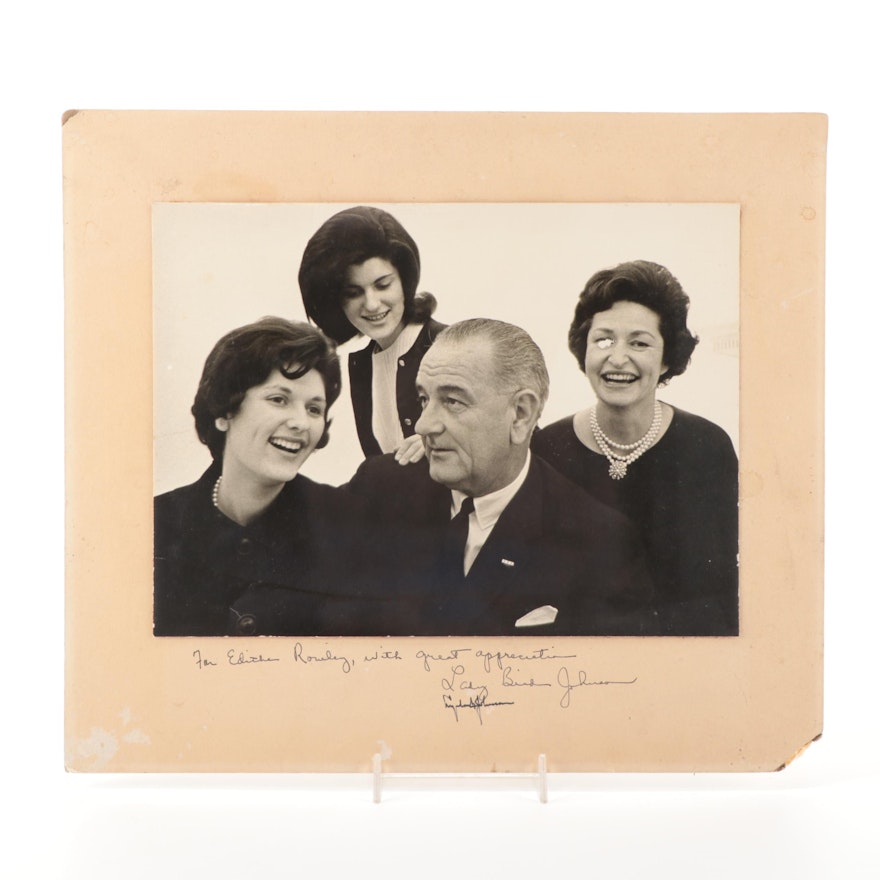 Lyndon Baines Johnson and Lady Bird Johnson Signed Photo to Edith Rowley, COA