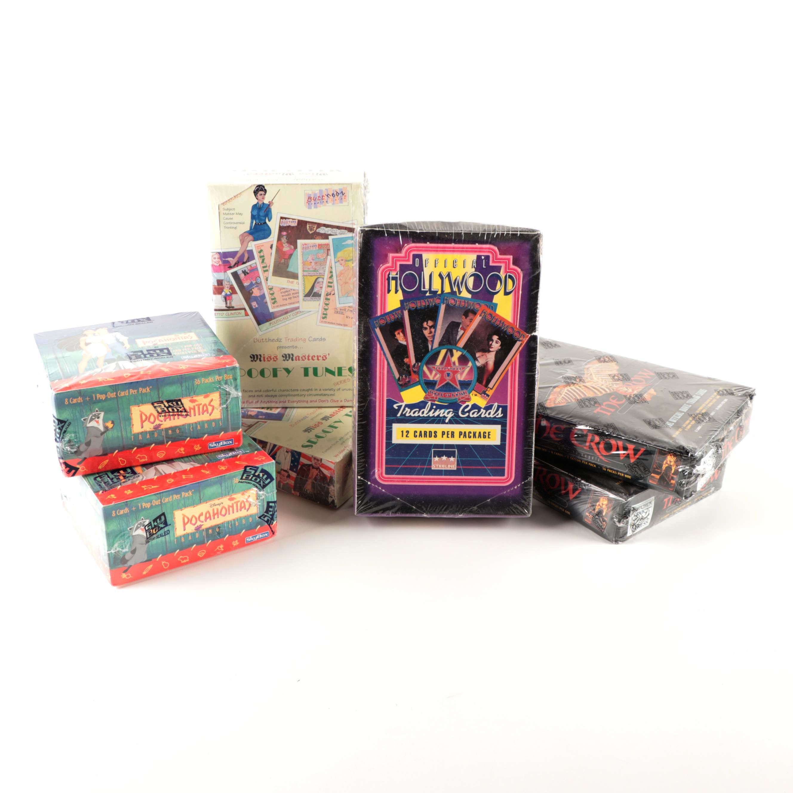 1990s "Pocahontas," "The Crow," "Official Hollywood" Sealed Trading Card Boxes