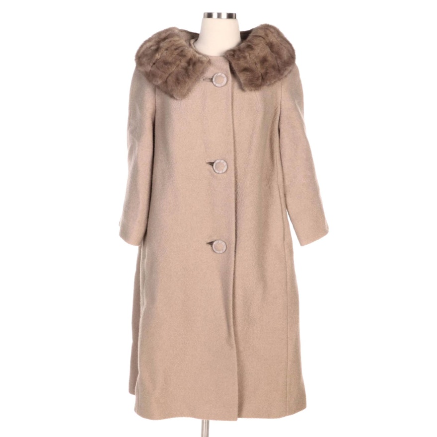 Trevi by Golét Wool Coat with Mink Fur Collar for Martin's