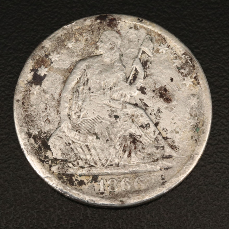 1866-S Liberty Seated Silver Half Dollar