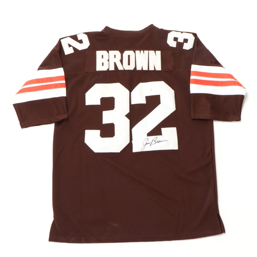 Jim Brown Signed Mitchell & Ness Cleveland Browns Football Jersey