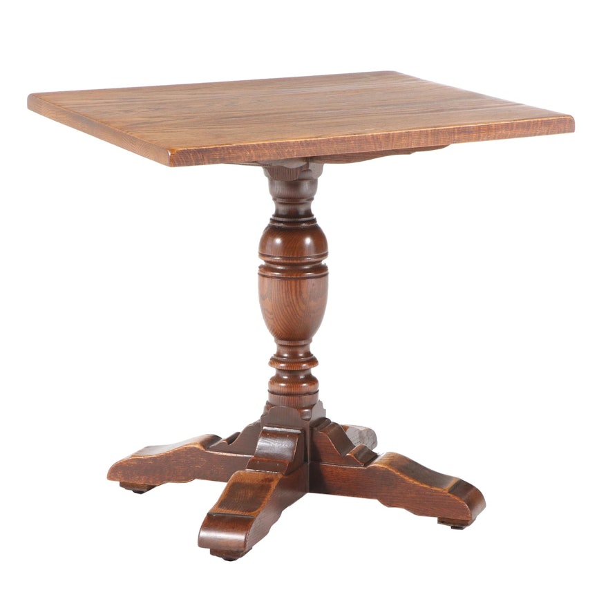 Oak Pedestal Breakfast Table, Late 20th Century