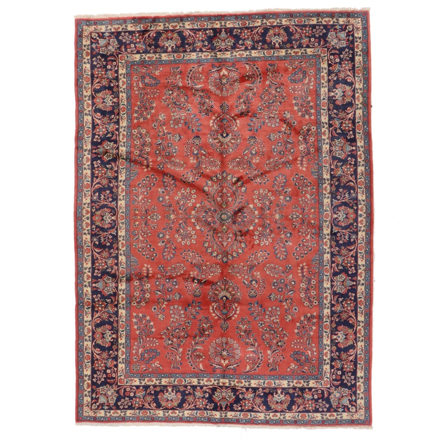 7'11 x 11'5 Hand-Knotted Persian Sarouk Area Rug