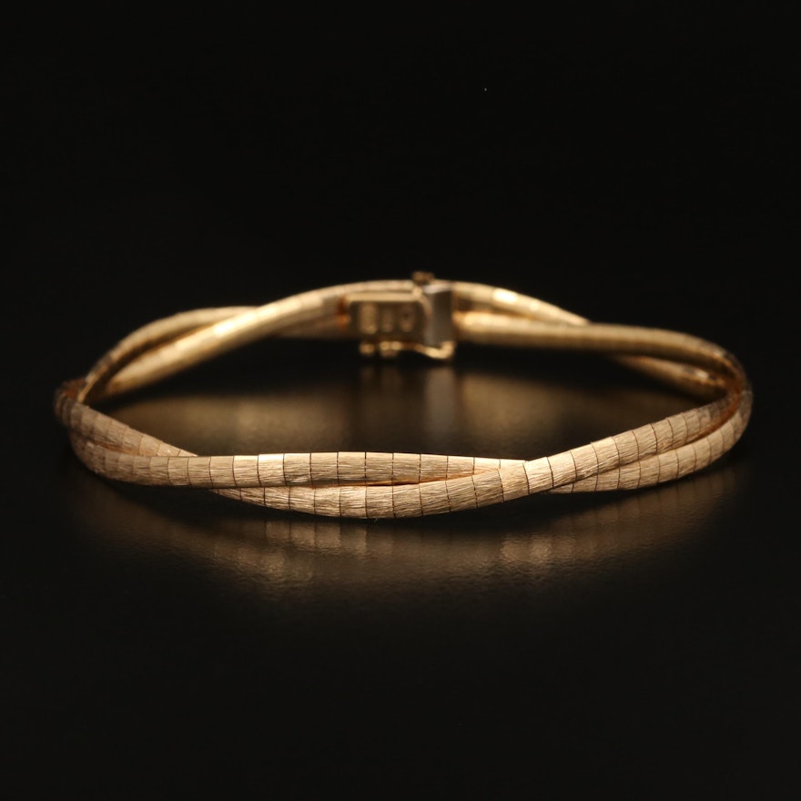 18K Textured Twisted Bracelet