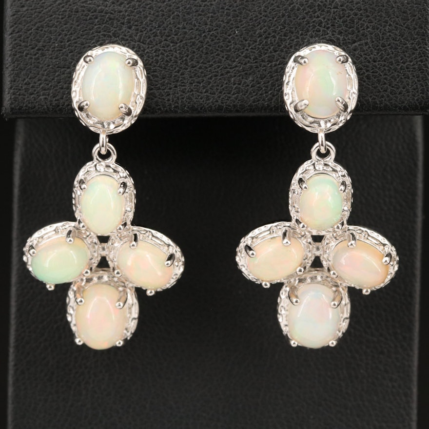 Sterling Opal Drop Earrings