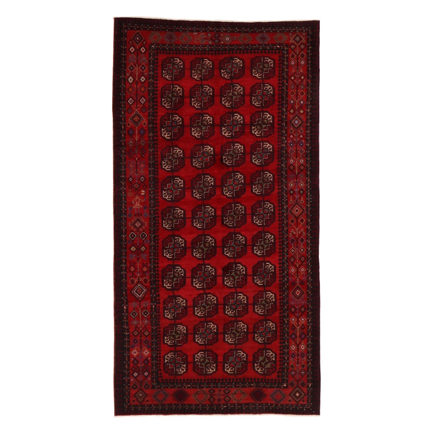 5' x 9'6 Hand-Knotted Persian Turkmen Rug, 1970s