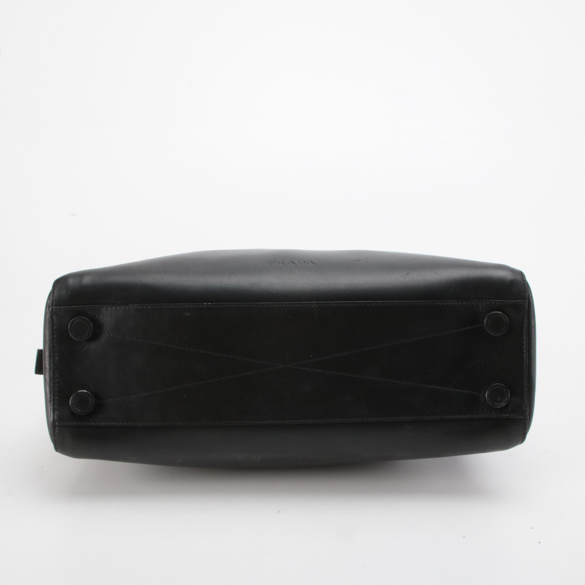 Prada Black Leather Tote Bag