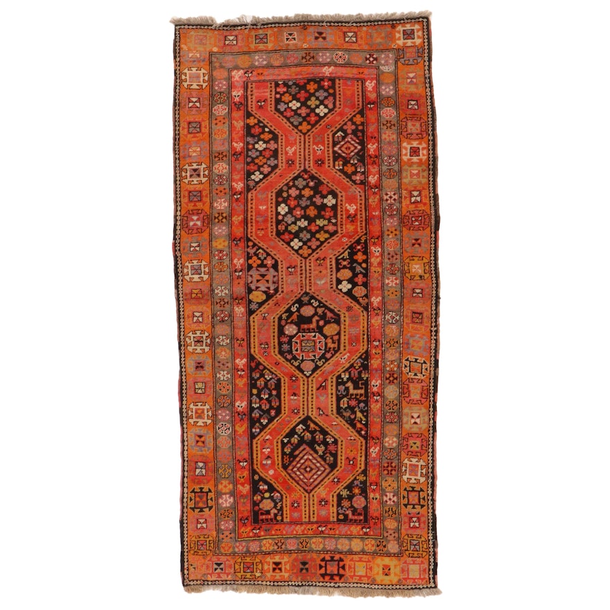 4'3 x 9'4 Hand-Knotted Caucasian Karabagh Area Rug