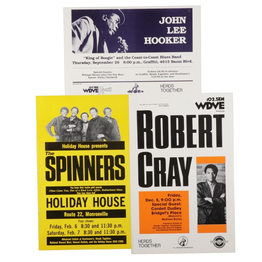 The Spinners, John Lee Hooker, and Robert Gray Concert Posters