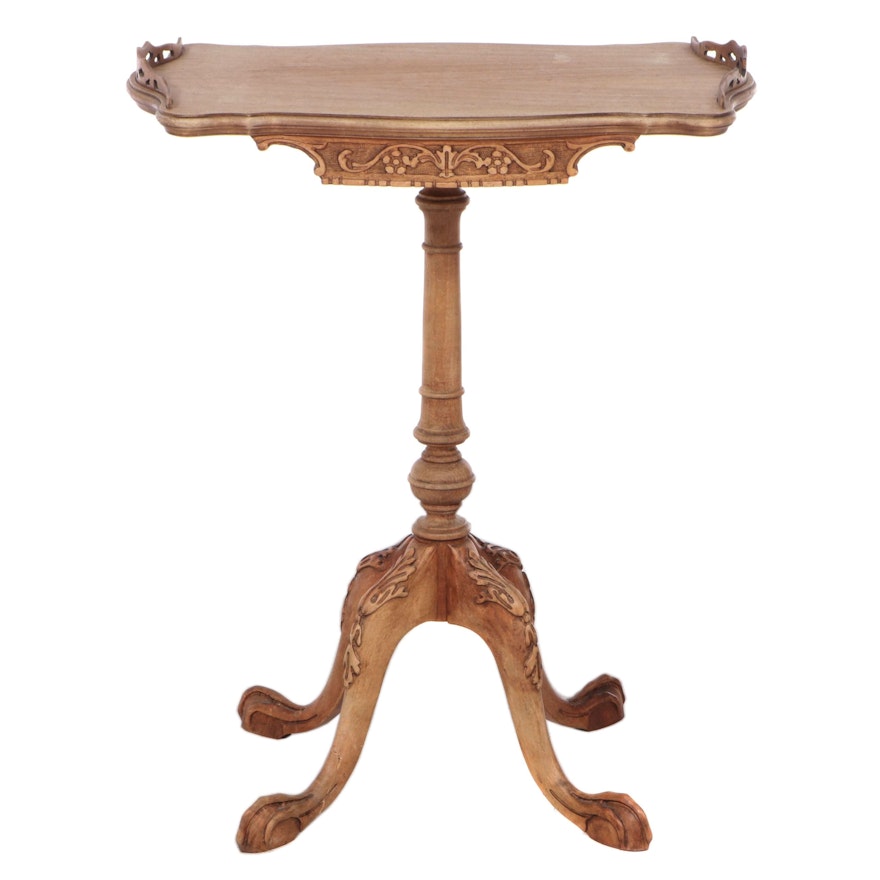 George III Style Carved Hardwood Side Table