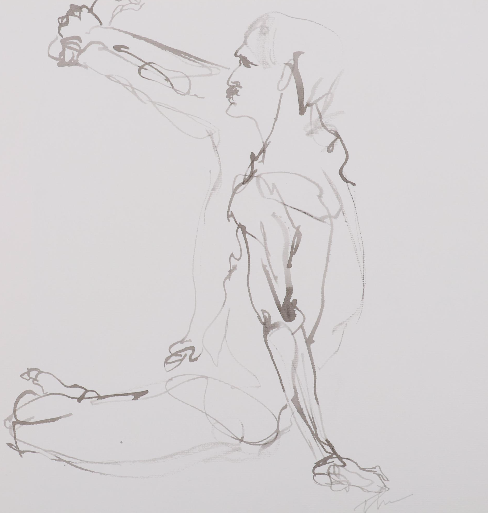 John Tuska Figural Ink Drawings, Mid to Late 20th Century