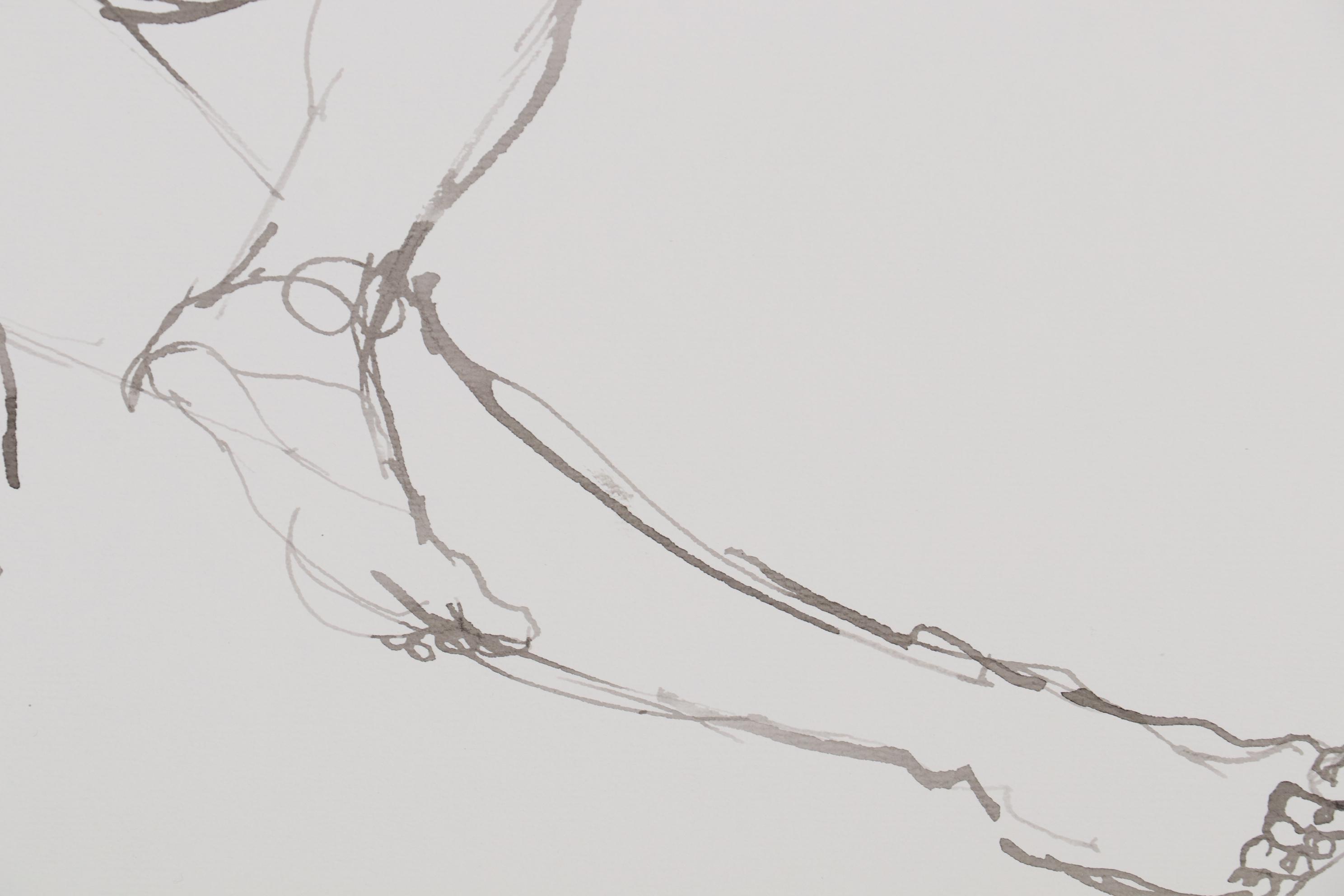 John Tuska Figural Ink Drawings, Mid to Late 20th Century