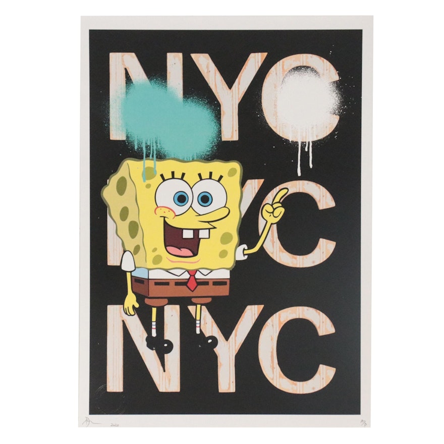 Death NYC Pop Art Giclée of Sponge Bob, 2020